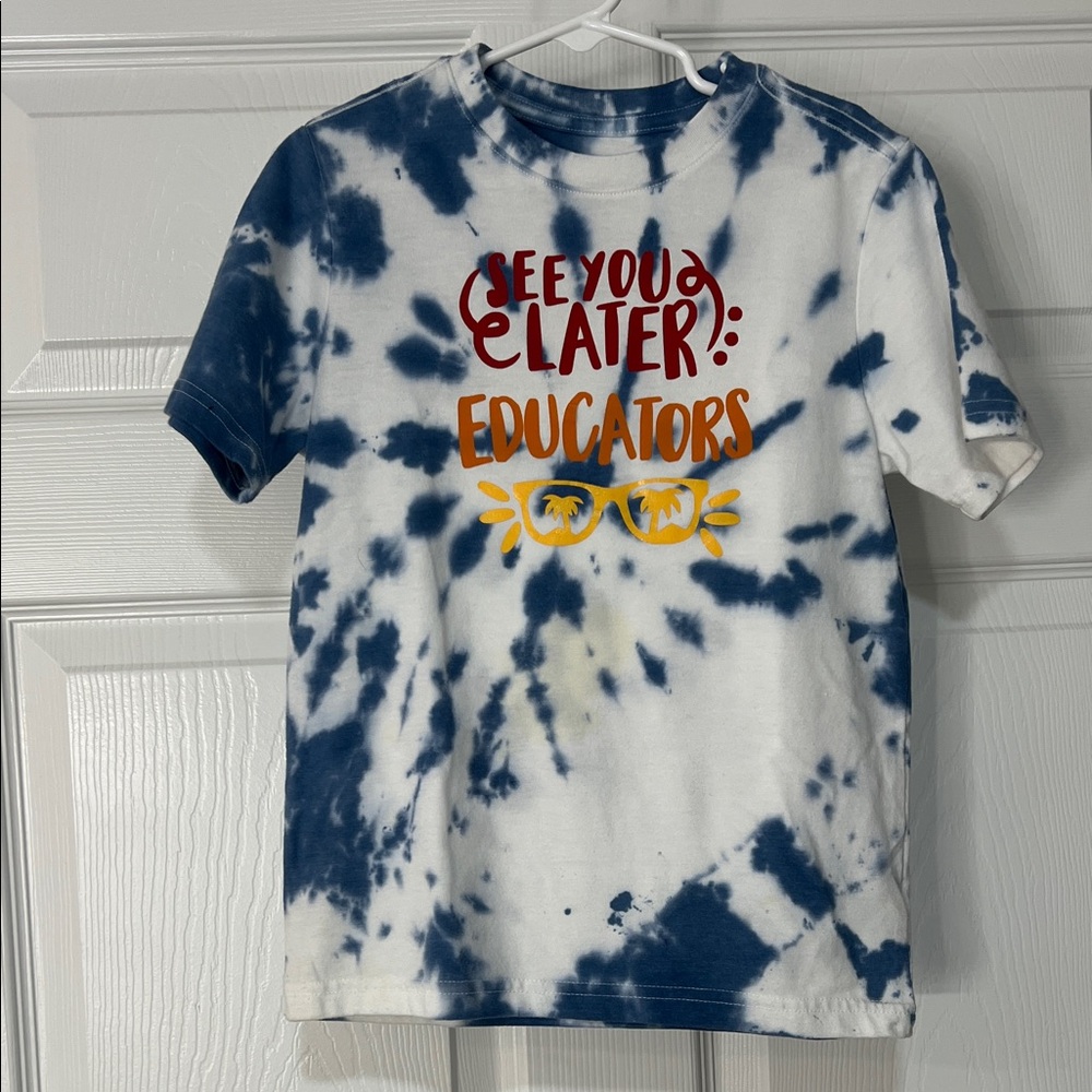 Tie-Dye Kids Shirt - Blue and White